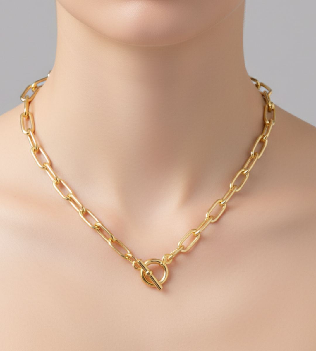 BLAIR – Alloy & Brass Gold Polish Chain Style Neckpiece
