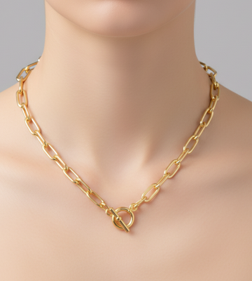 BLAIR – Alloy & Brass Gold Polish Chain Style Neckpiece