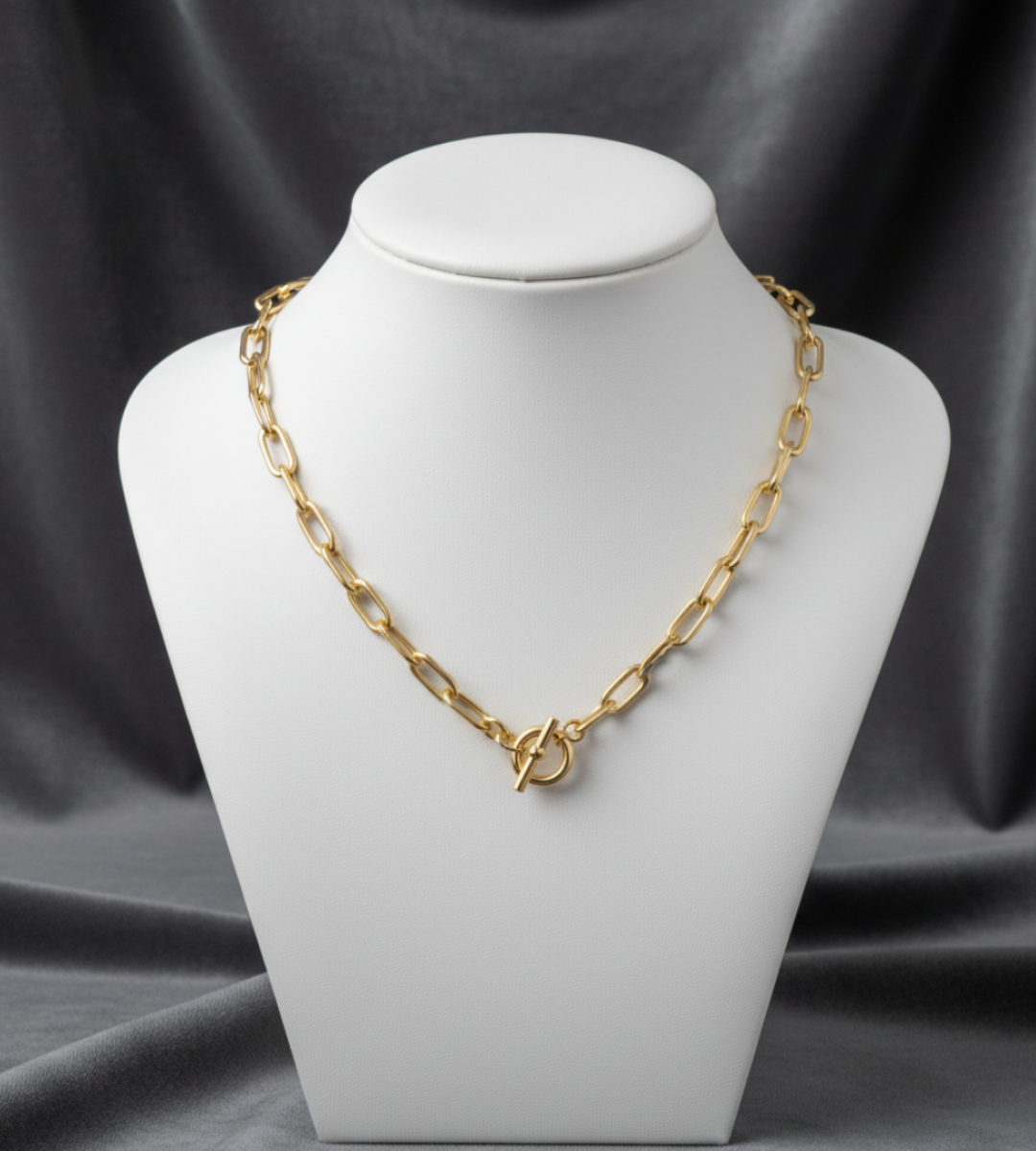 BLAIR – Alloy & Brass Gold Polish Chain Style Neckpiece