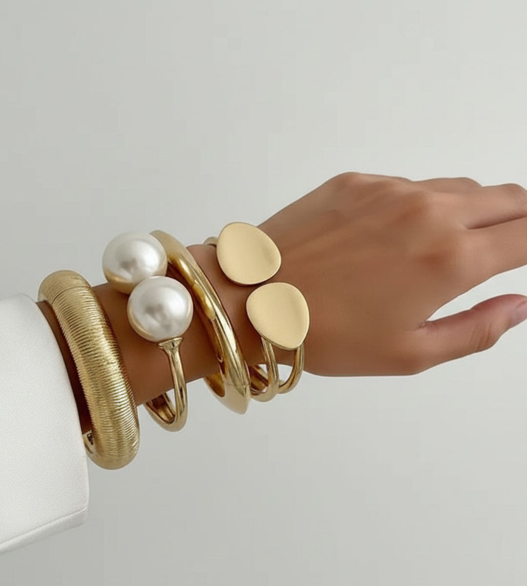 Pearlux – Abstract Chunky 4 in 1 Bracelet Set