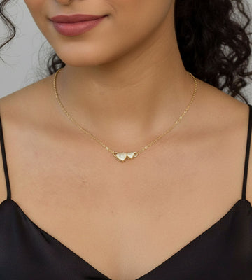 AURELIA- Minimalist Heart-shaped Chain in Oxidized Brass Metal