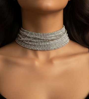 Shineluxe – Rhinestone Choker Necklace