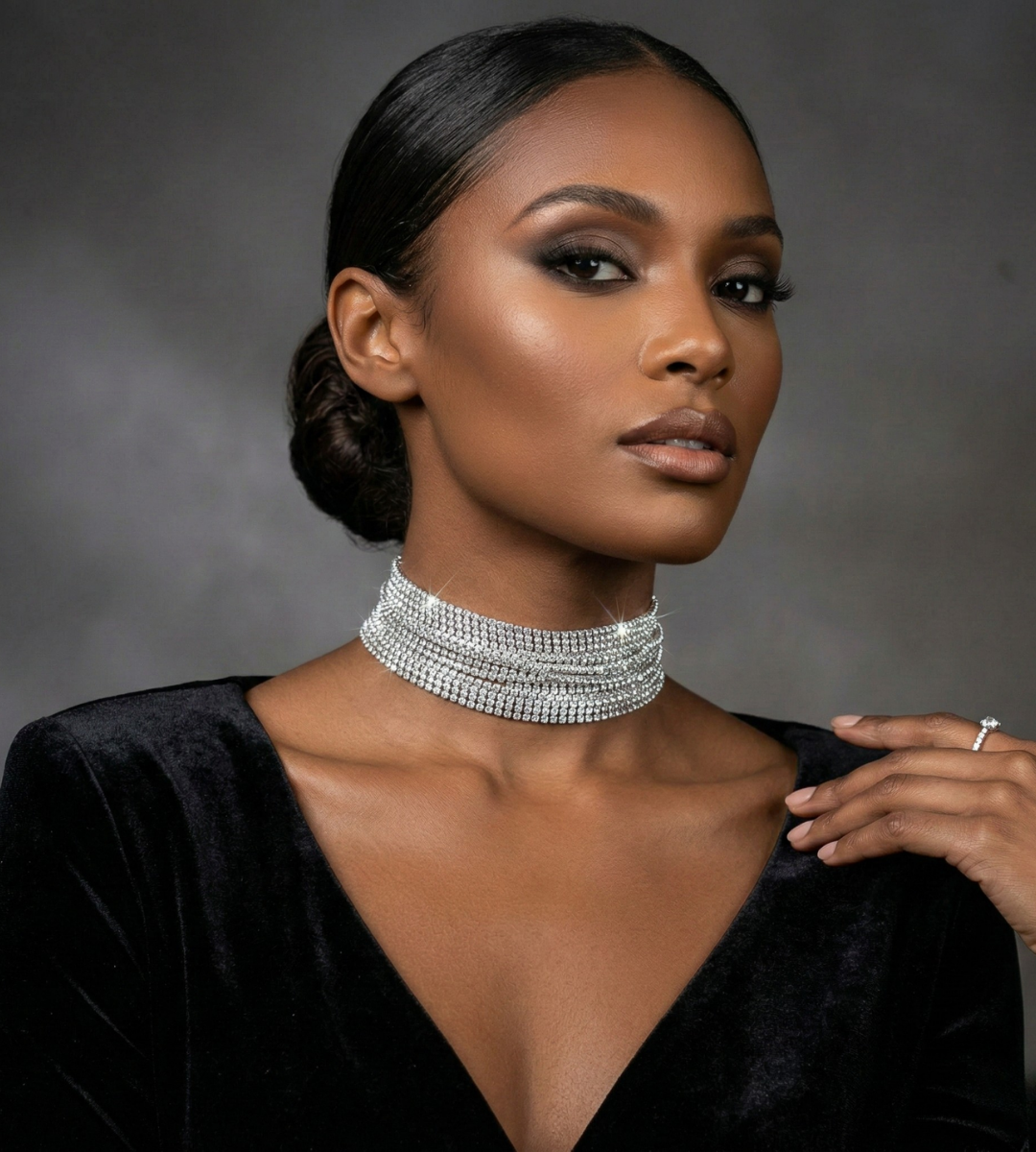 Shineluxe – Rhinestone Choker Necklace