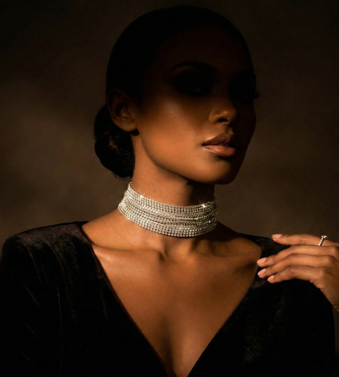 Shineluxe – Rhinestone Choker Necklace