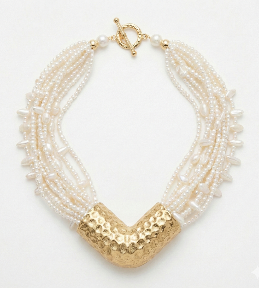 Golden Beehive – Vintage Pearl Necklace