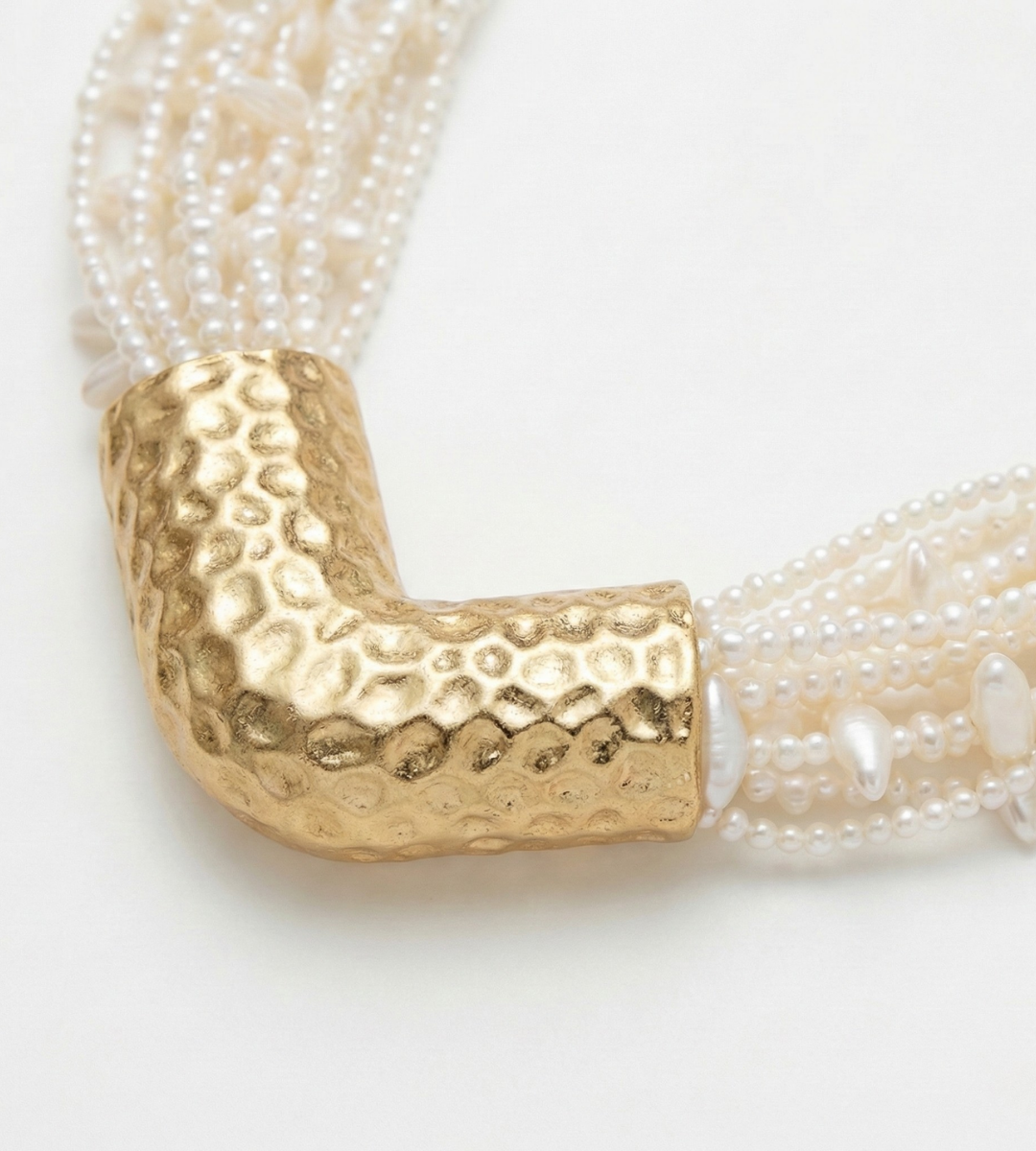 Golden Beehive – Vintage Pearl Necklace