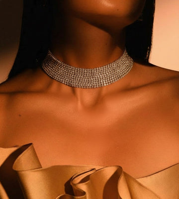 Shineluxe – Rhinestone Choker Necklace