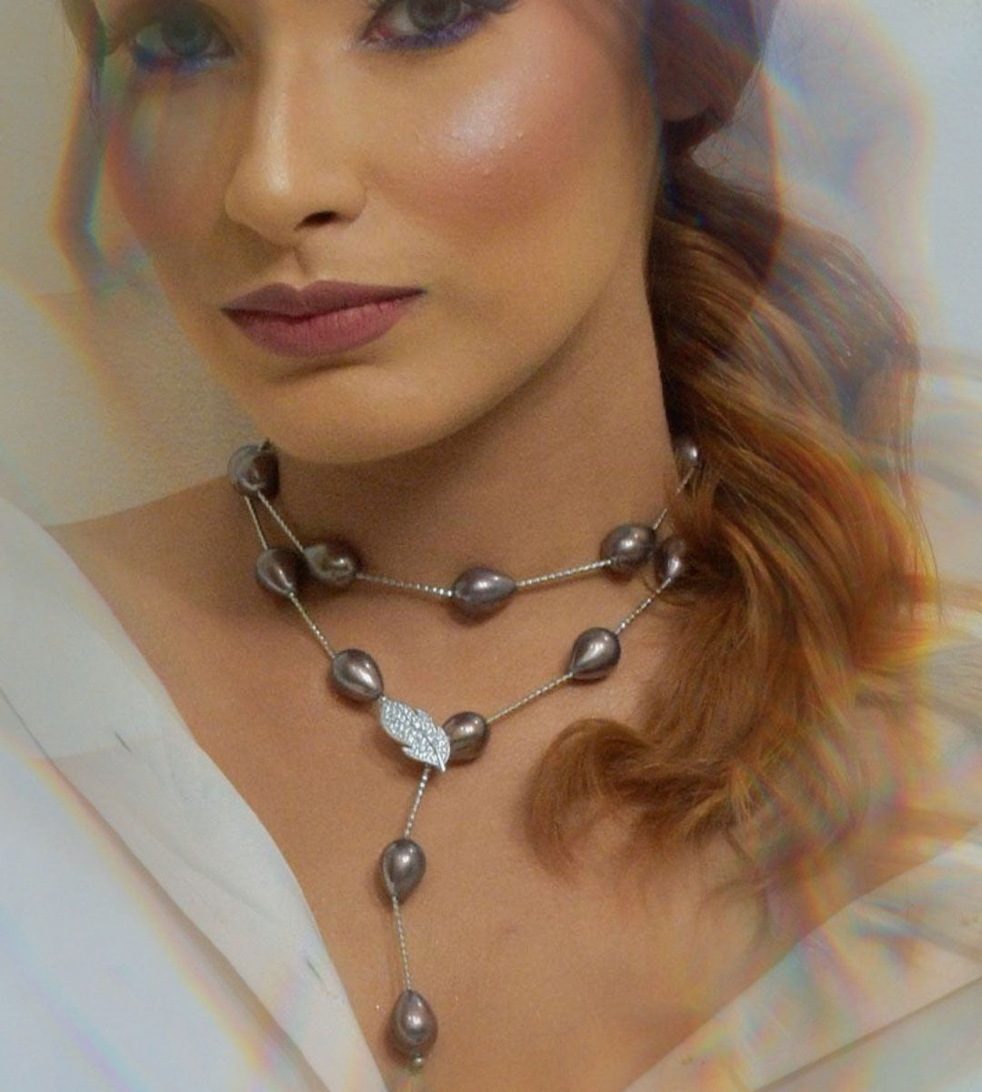 DAHLIA – Rhodium Plated Necklace With Australian Crystals