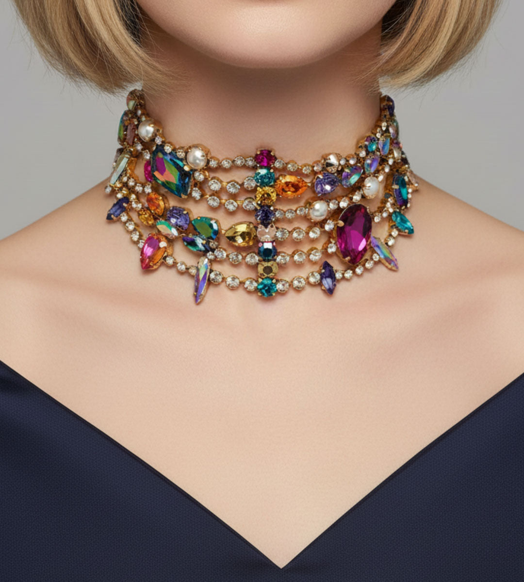 Emerastone – Multicolor Emerald Fancy Choker