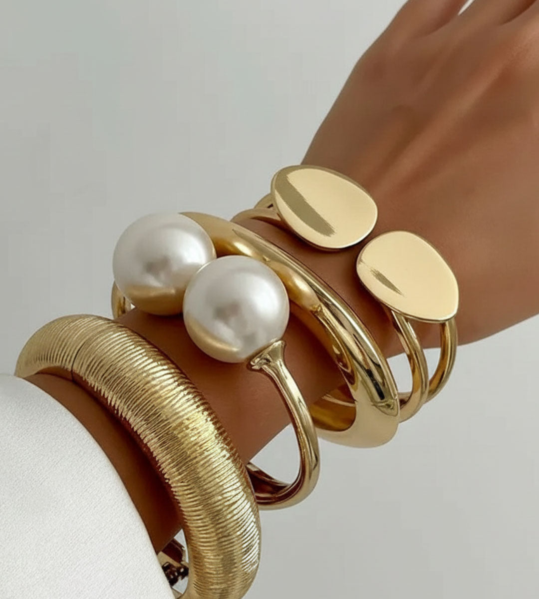 Pearlux – Abstract Chunky 4 in 1 Bracelet Set