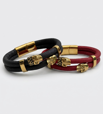 Obsidian – Skull Bracelet