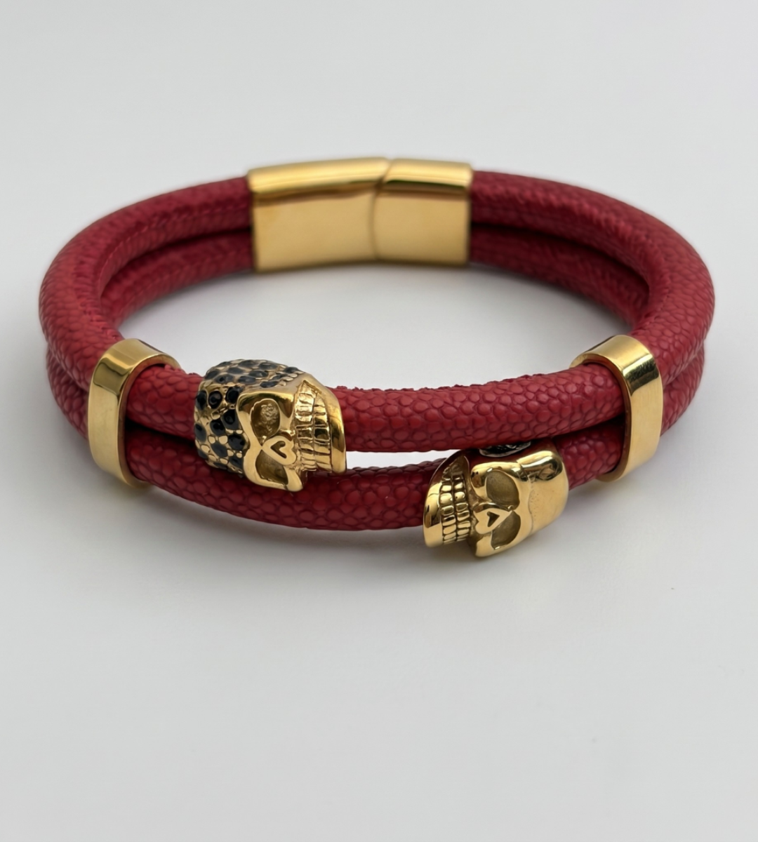 Obsidian – Skull Bracelet