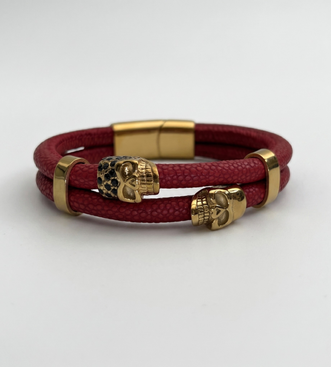 Obsidian – Skull Bracelet