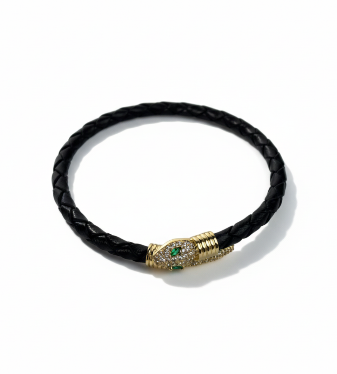 Serpentine – Emerald & Braided Gold