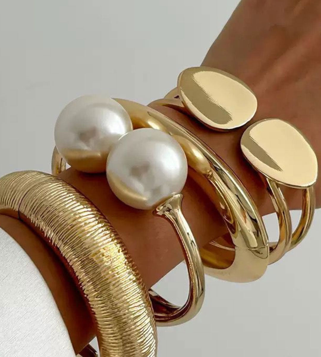 Pearlux – Abstract Chunky 4 in 1 Bracelet Set