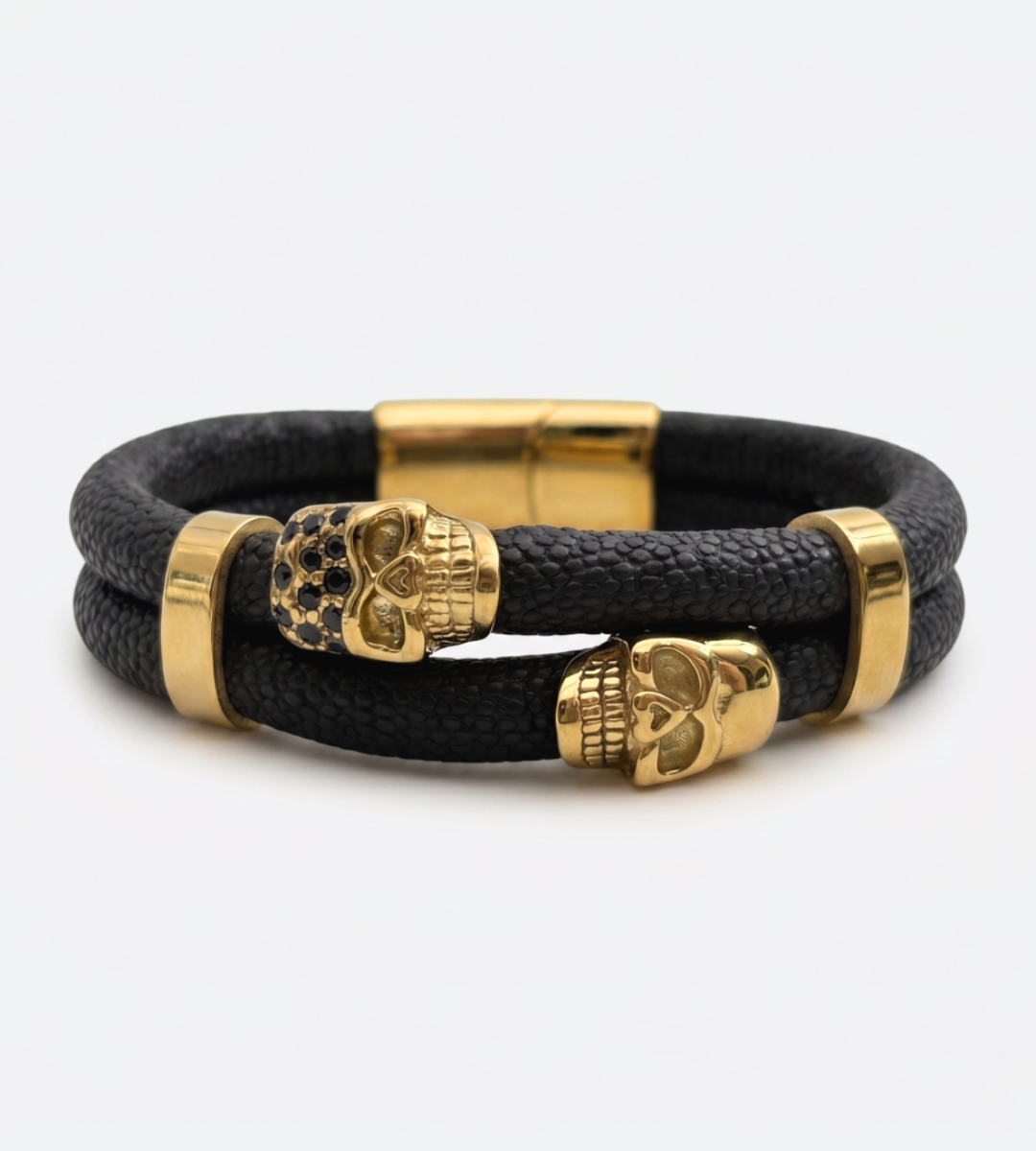 Obsidian – Skull Bracelet
