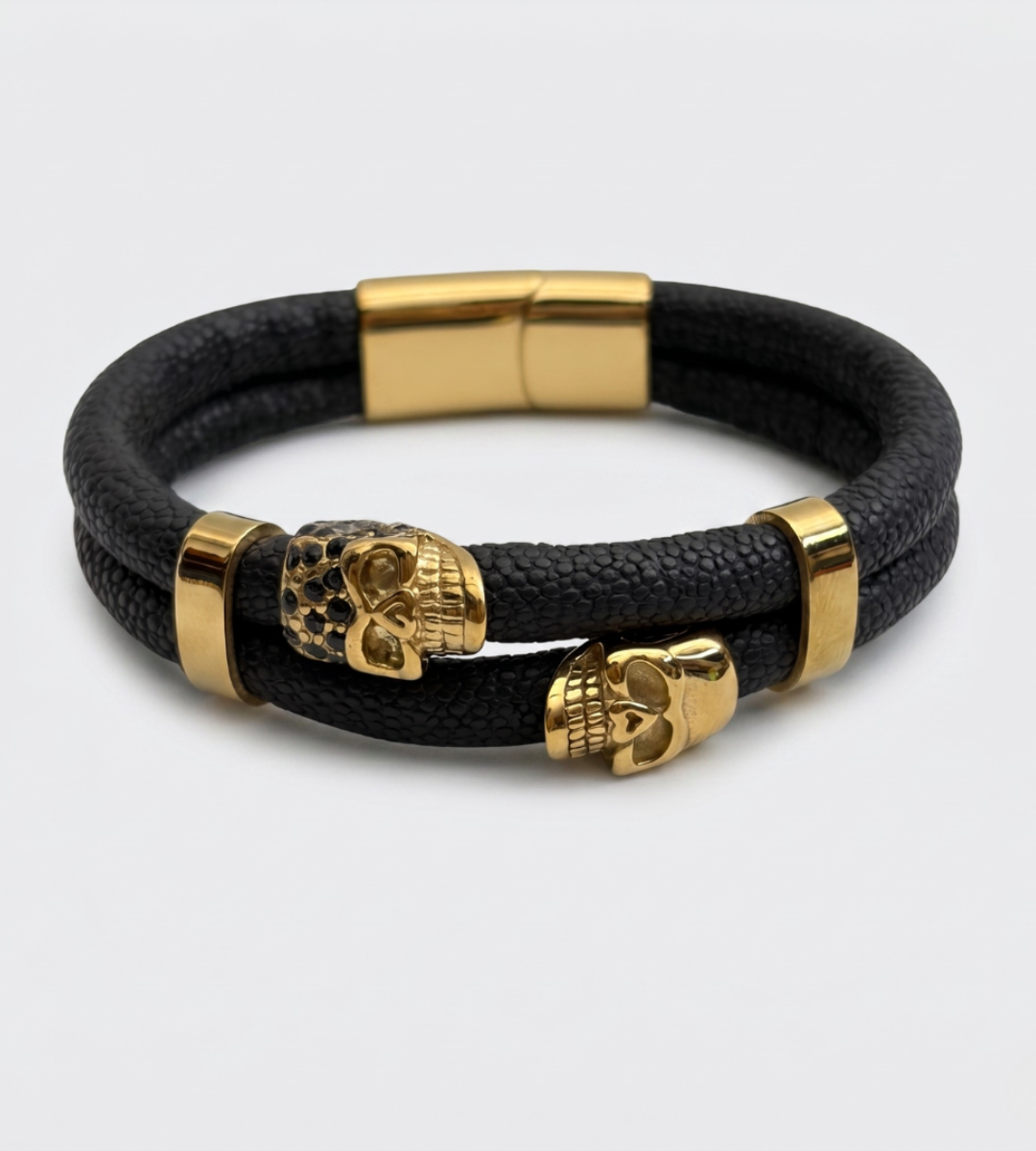 Obsidian – Skull Bracelet