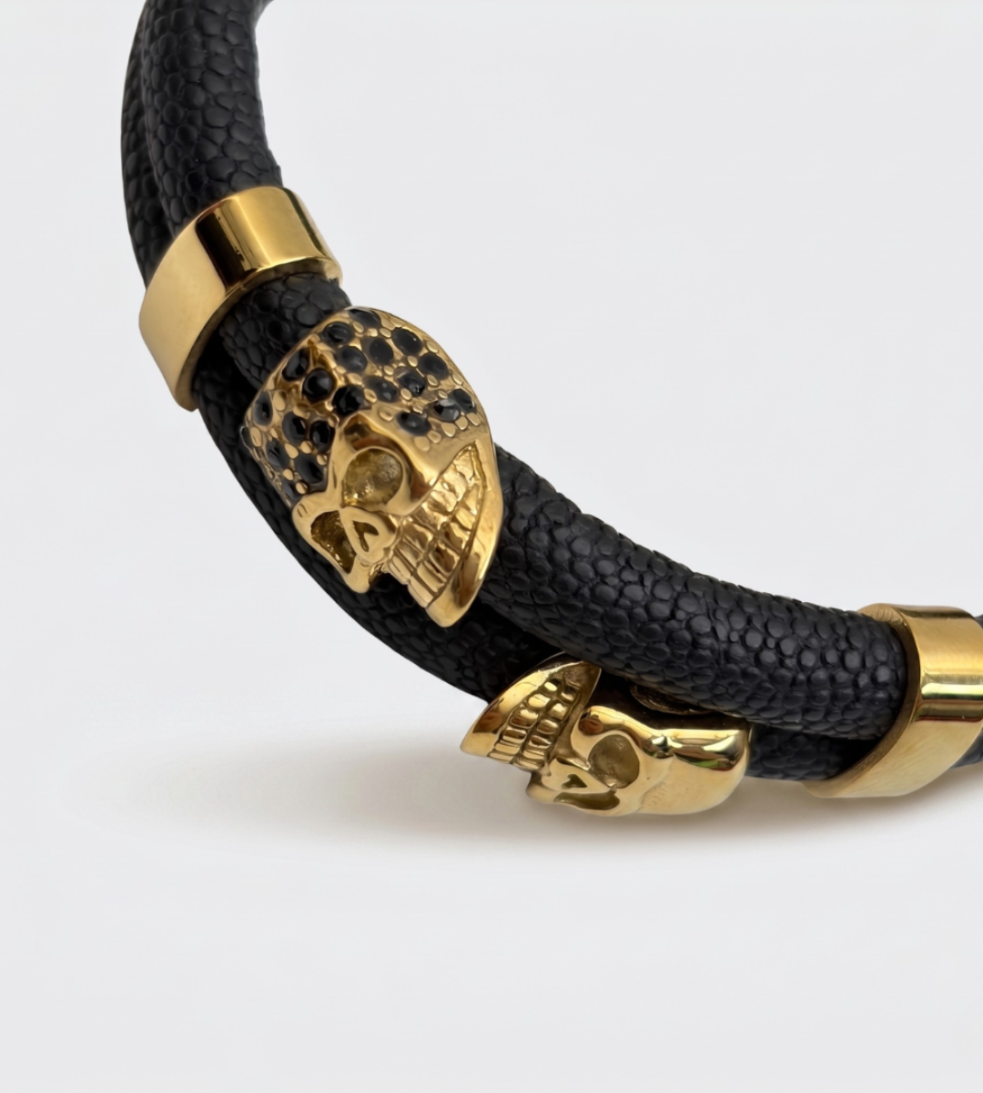 Obsidian – Skull Bracelet