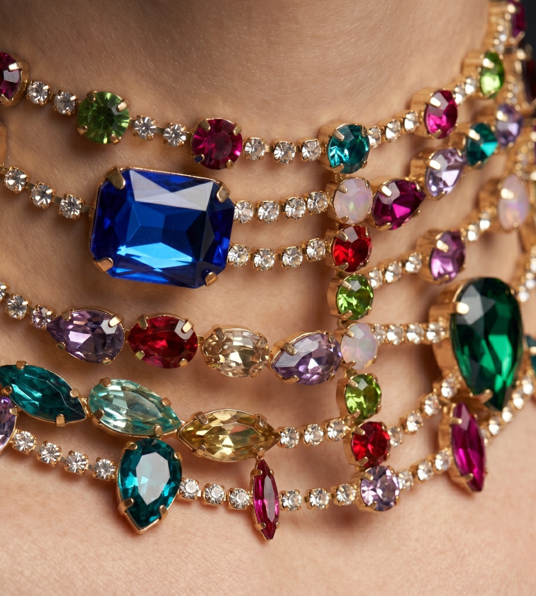 Emerastone – Multicolor Emerald Fancy Choker