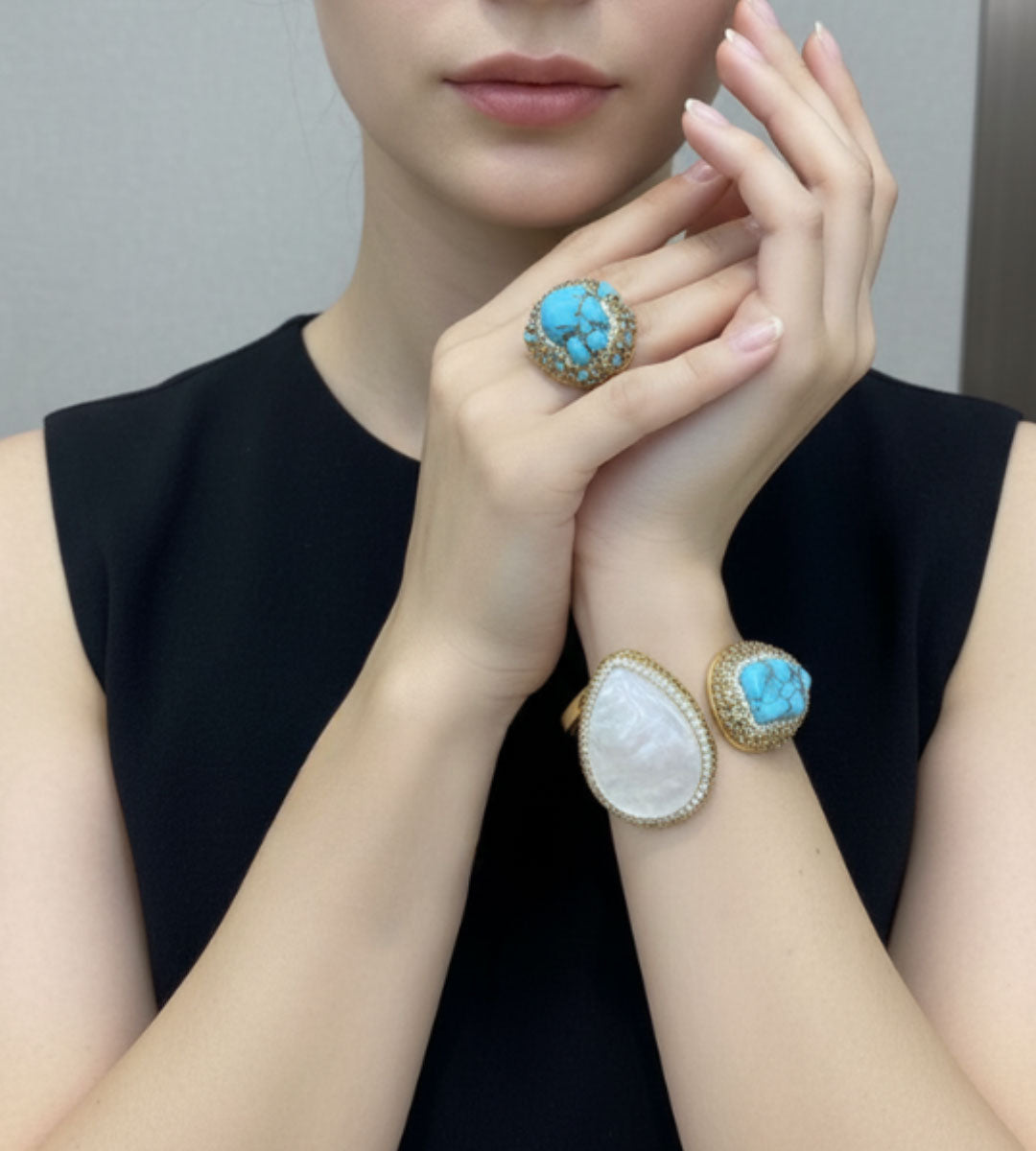 Seastone – Pearl & Turquoise Duo Set