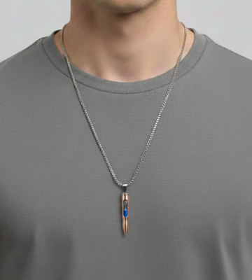 Golden Hourglass Bullet Pendant