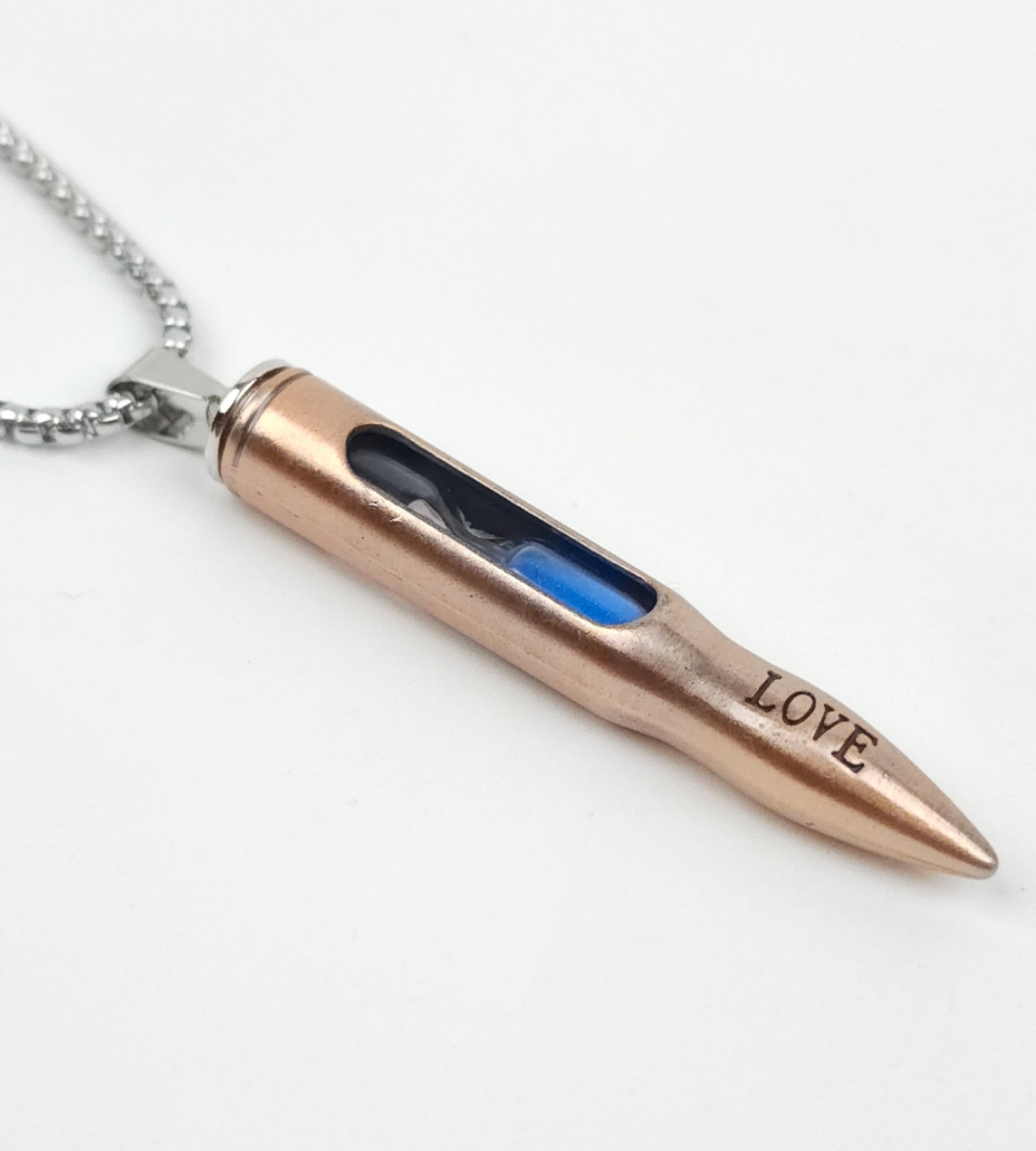 Golden Hourglass Bullet Pendant