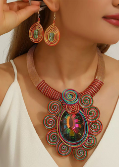 KALEIDOSCOPE – VIBRANT WIRE NECKLACE & EARRING SET