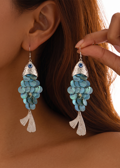 Azurea – Evil Eye Fish Earrings