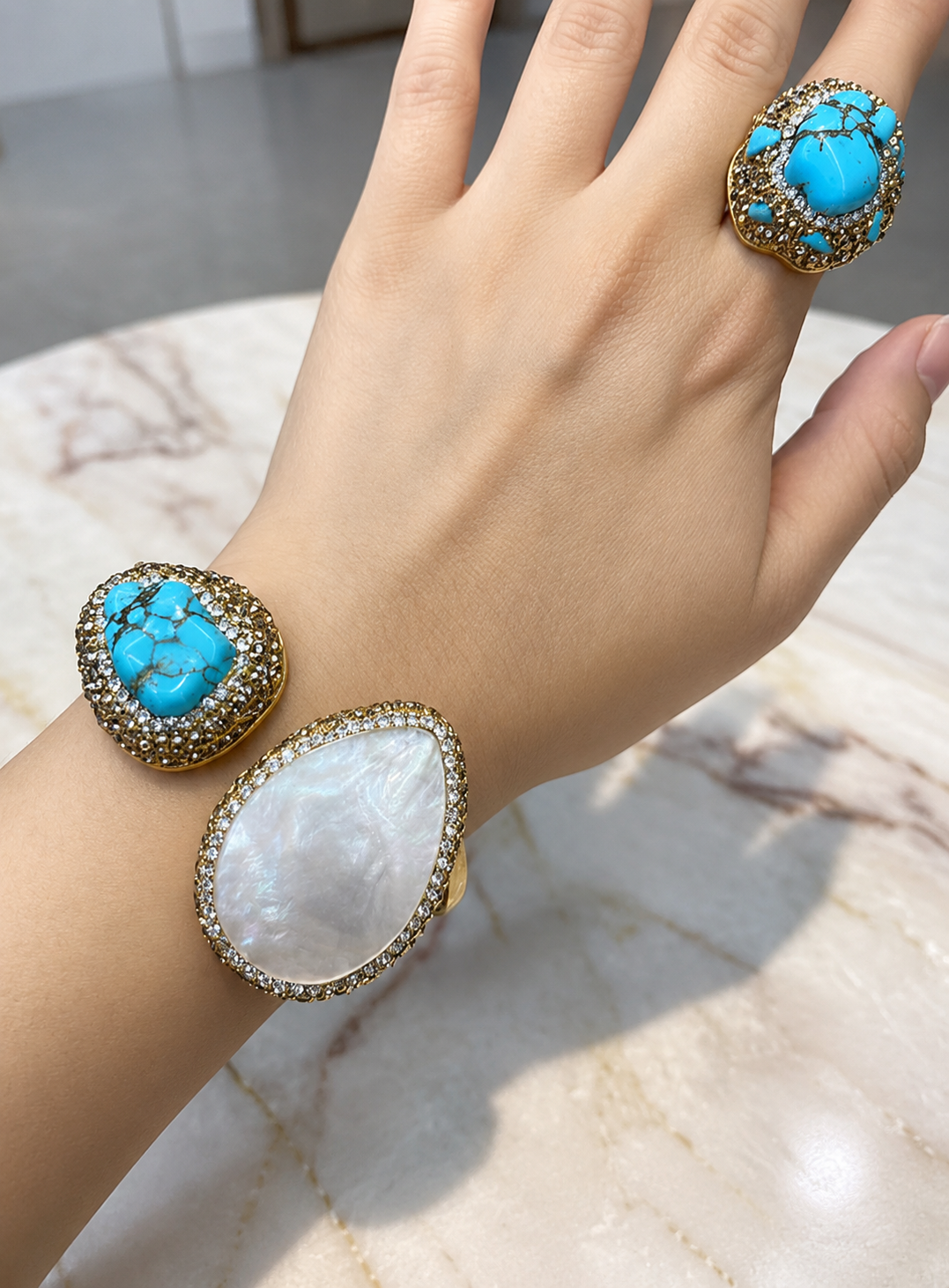 Seastone – Ring & Bangle Set
