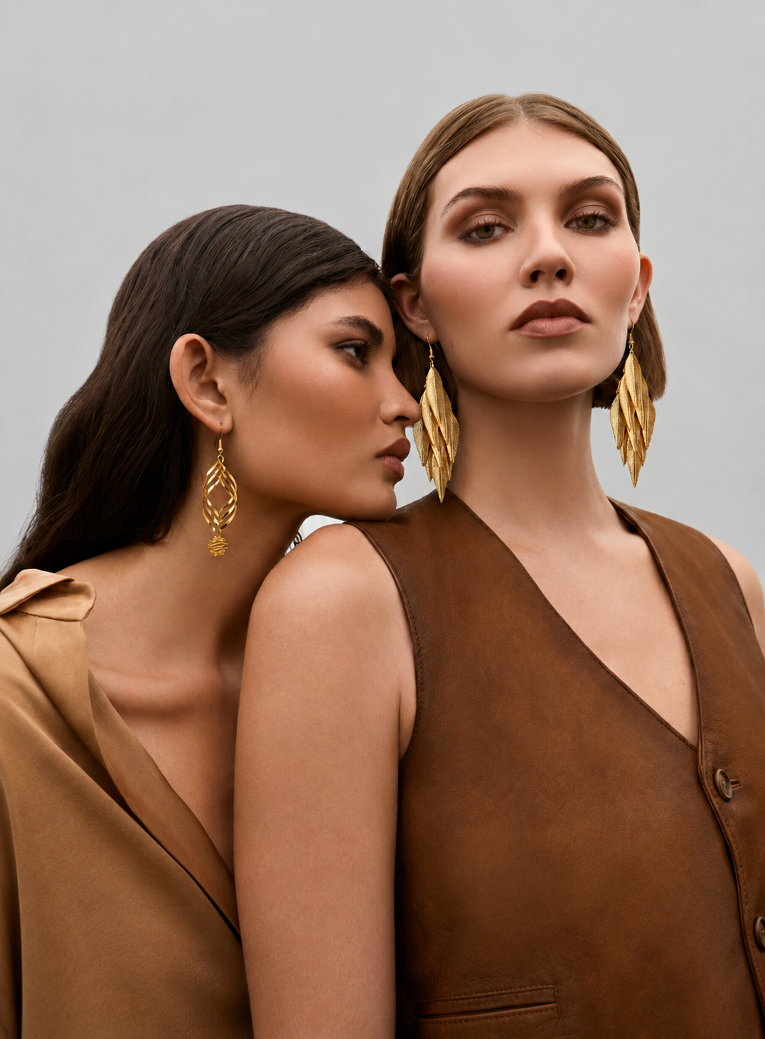 Golden Leaf & Spiral Drops Set