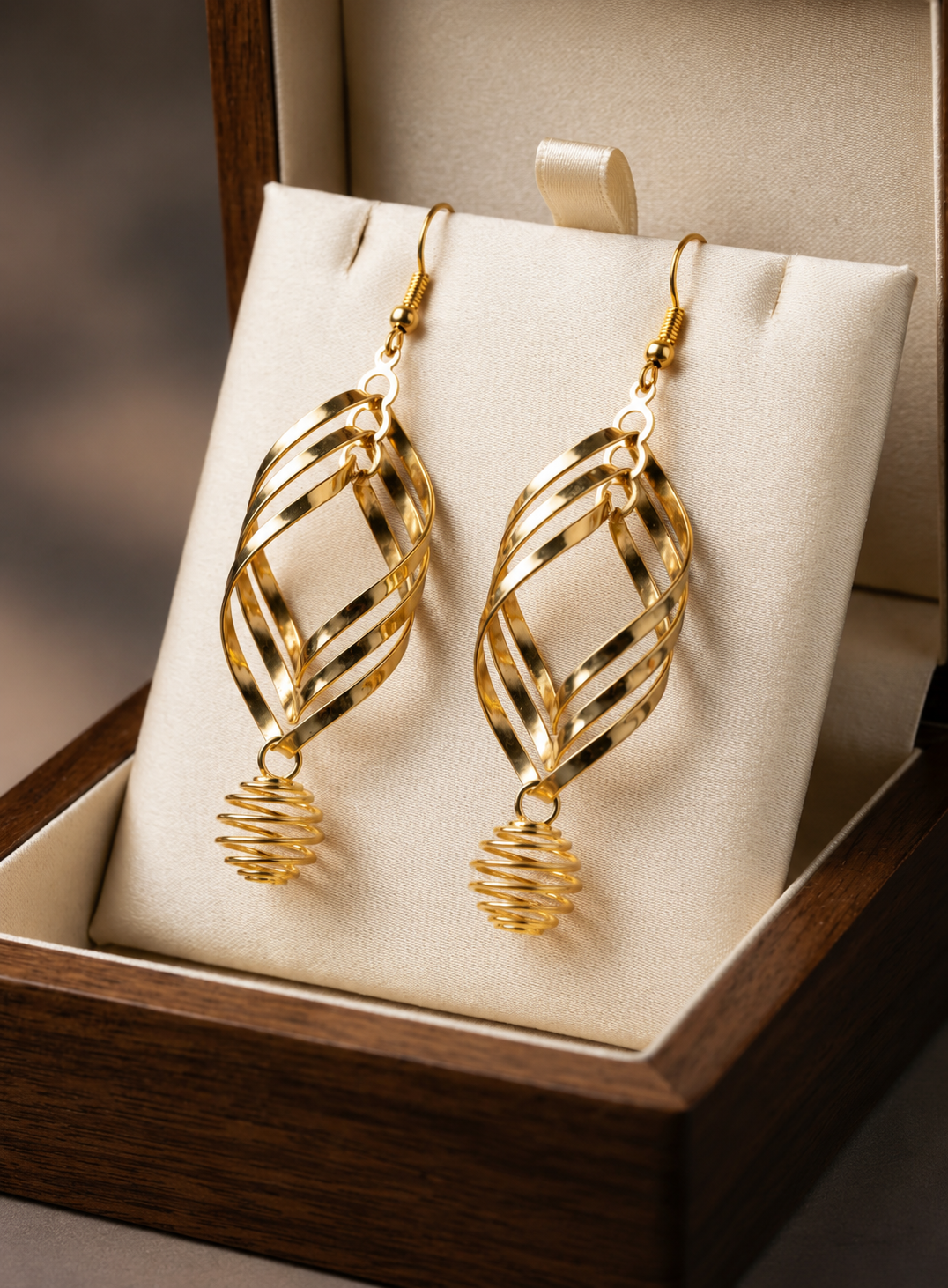Golden Leaf & Spiral Drops Set