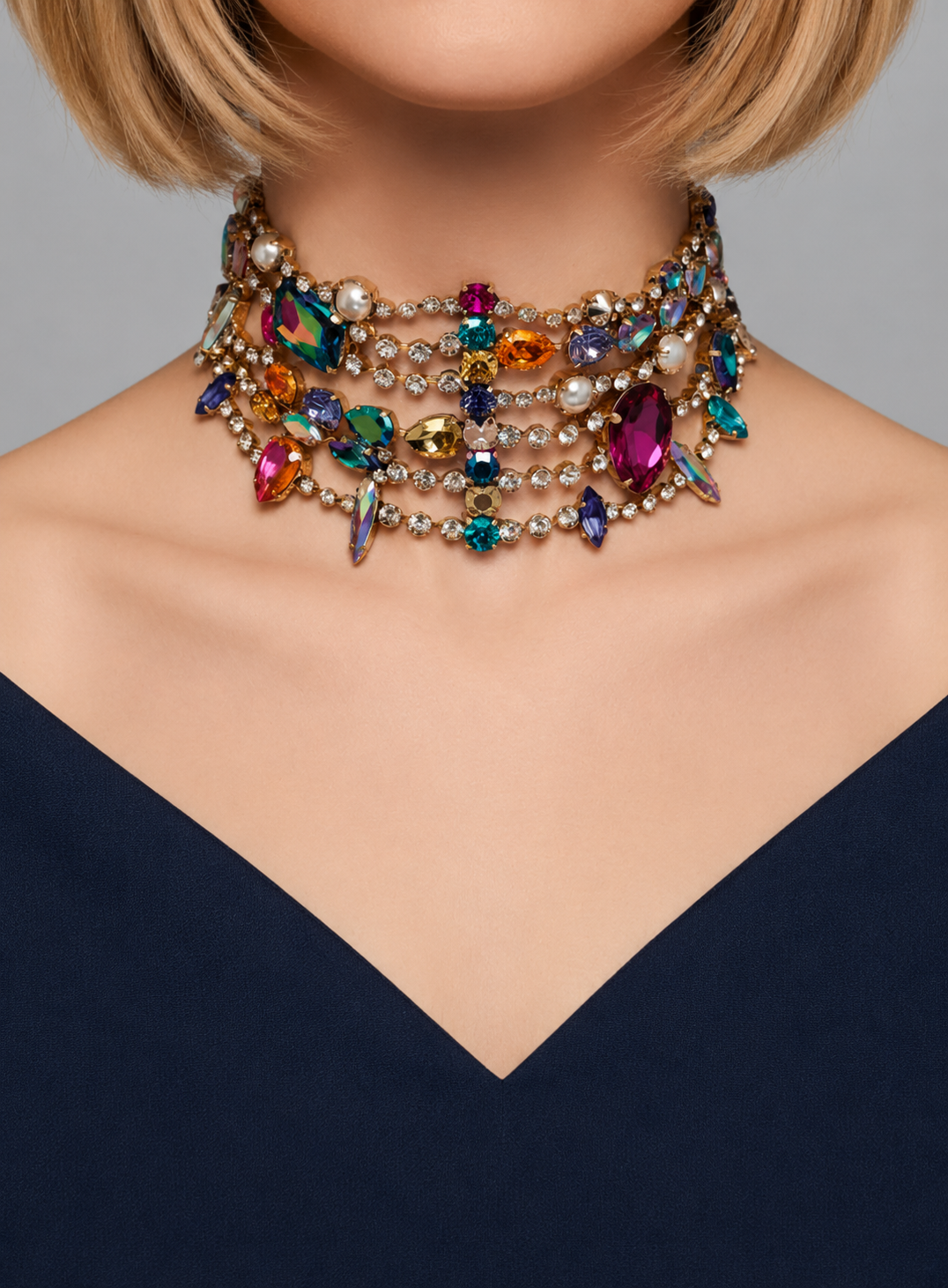 Emerastone – Multicolor Emerald Choker