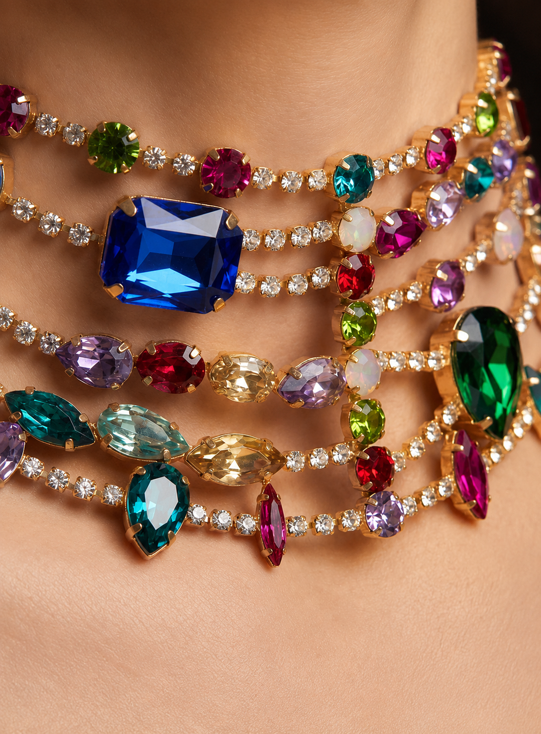 Emerastone – Multicolor Emerald Choker