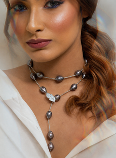 DAHLIA – Rhodium Plated Necklace With Australian Crystals