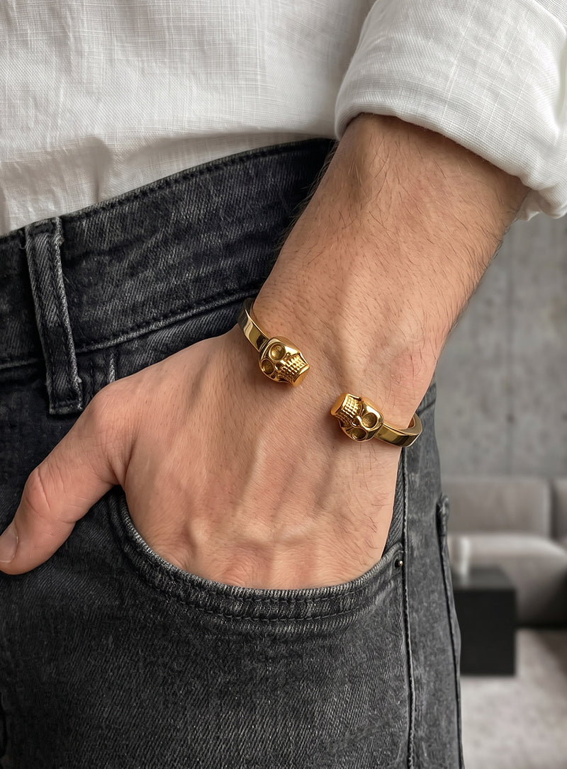 Aurum Mortis – 18k Gold Plated Skull Cuff