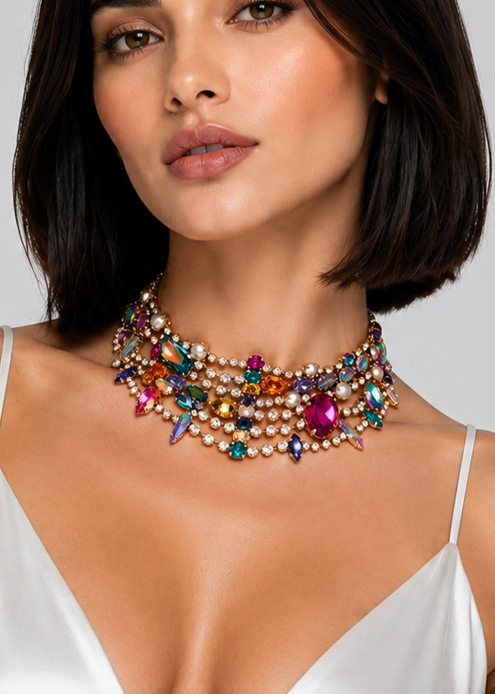 Emerastone – Multicolor Emerald Choker
