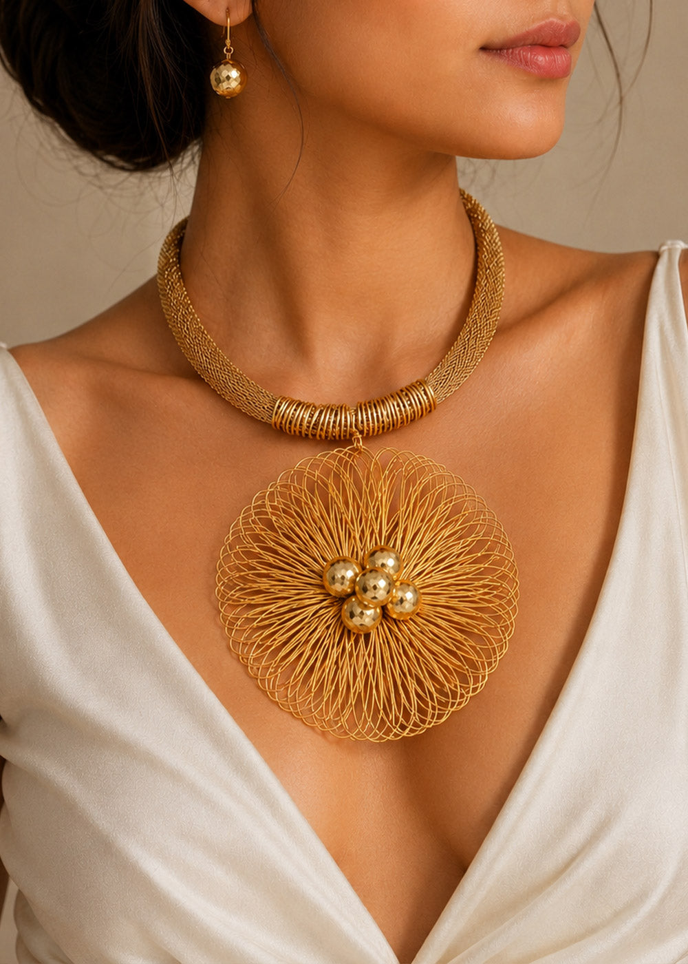 Floravia – Wire Bloom Necklace & Earring Set