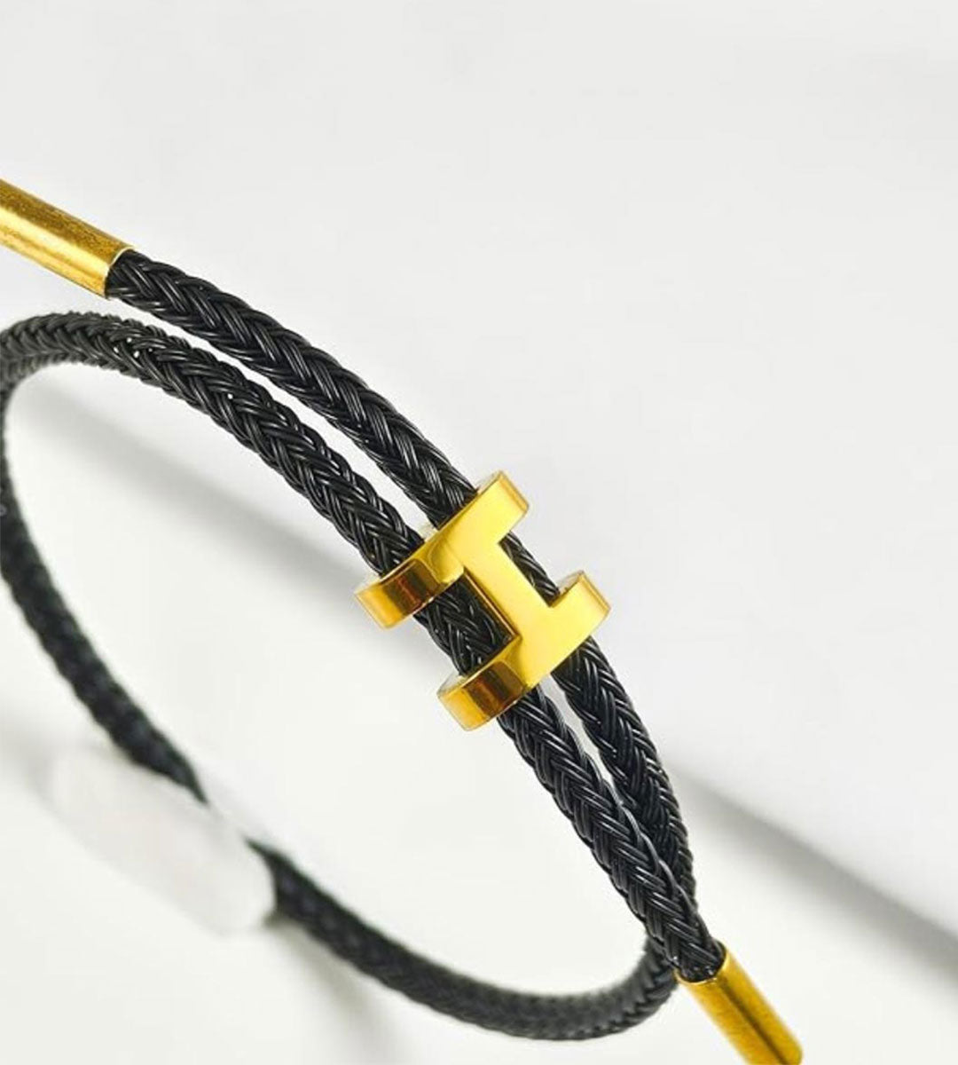 Harmony – Gold Black Rope Bracelet