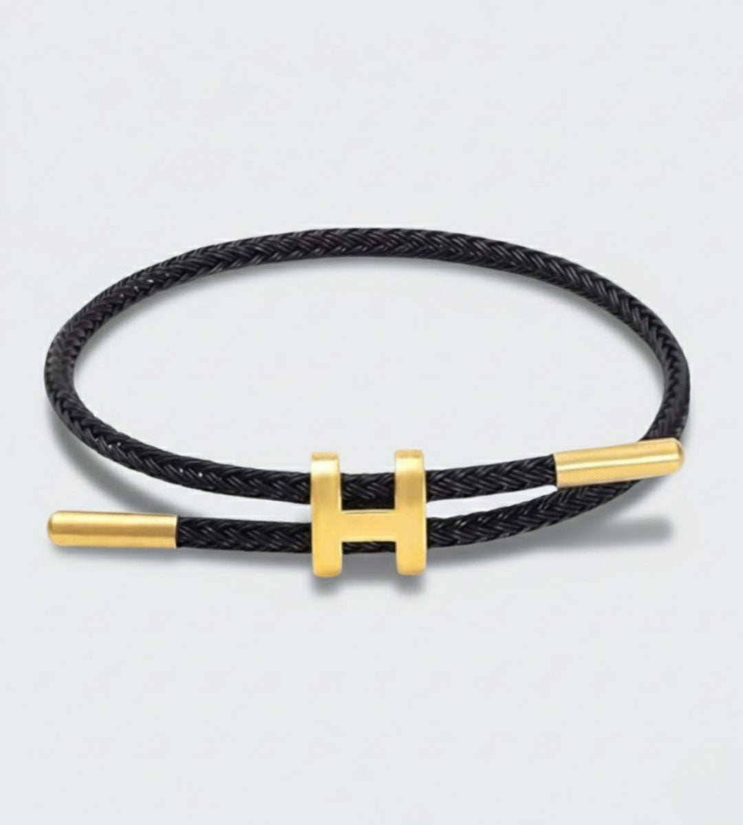Harmony – Gold Black Rope Bracelet