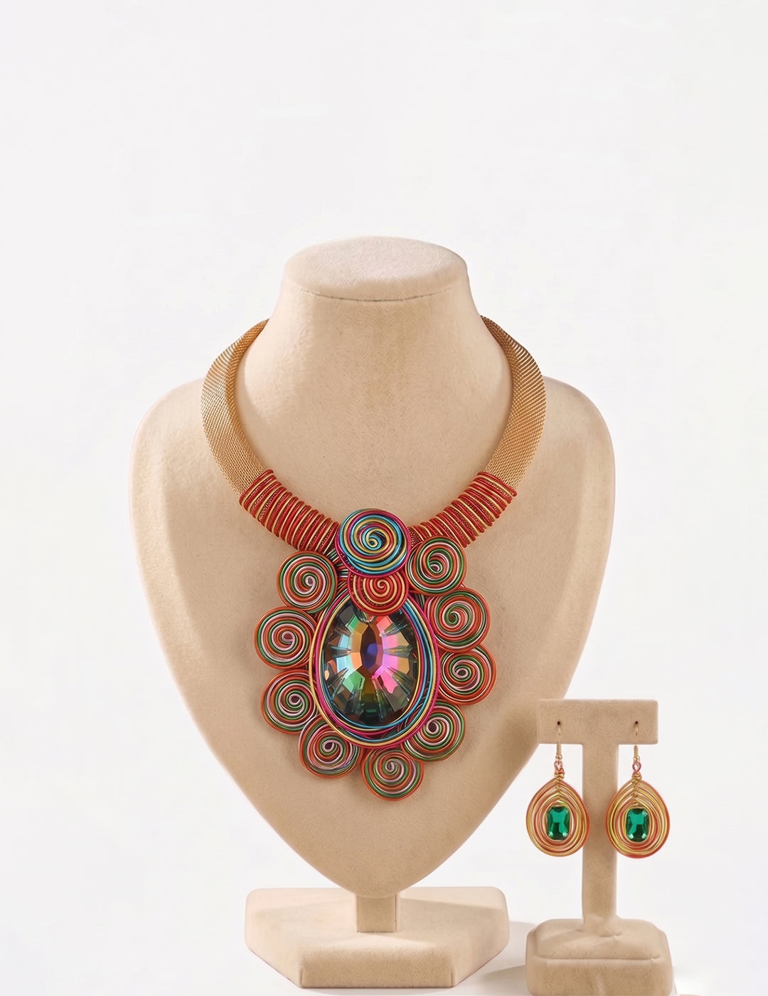 KALEIDOSCOPE – VIBRANT WIRE NECKLACE & EARRING SET