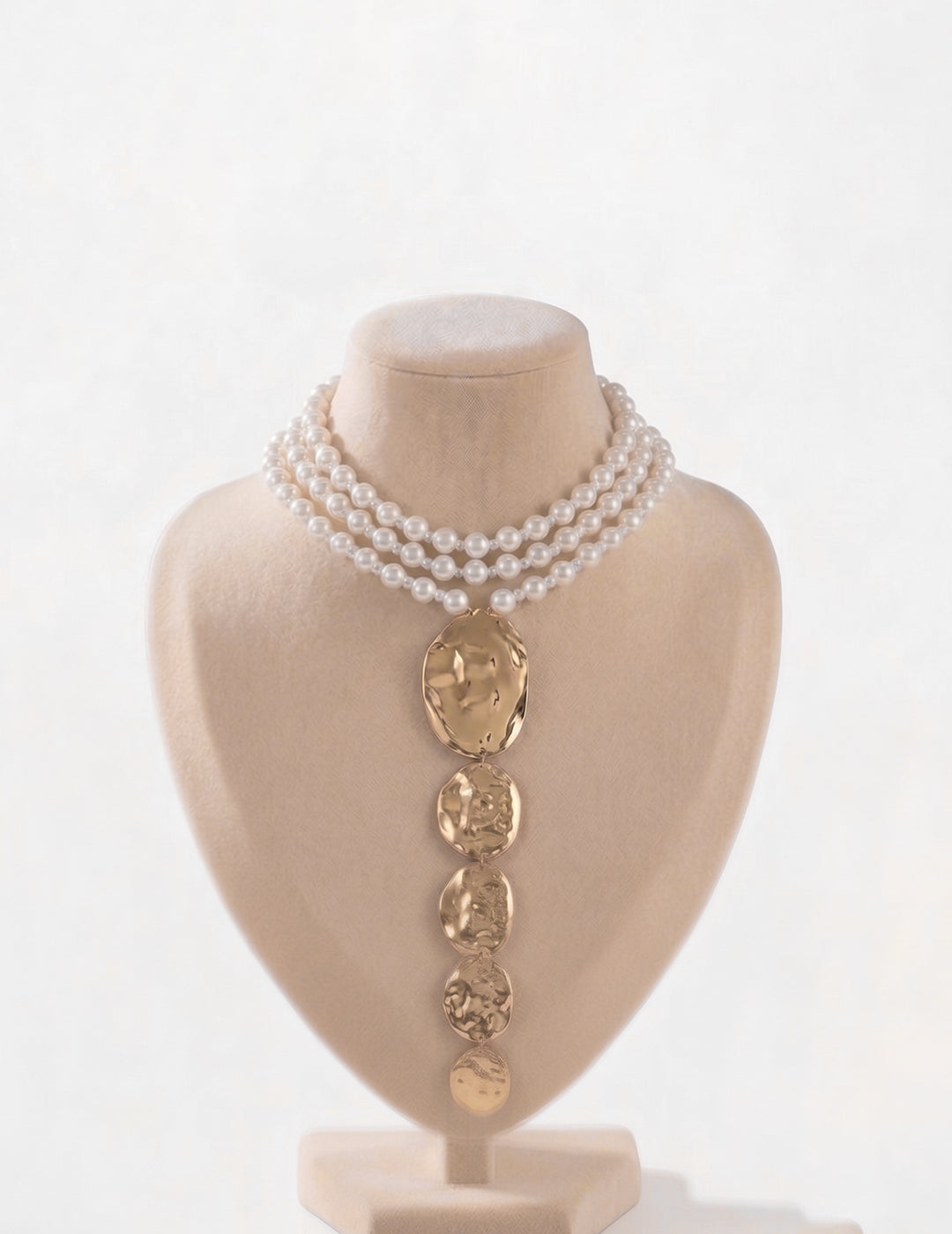 Pearlina – Gold Cascade Statement Necklace