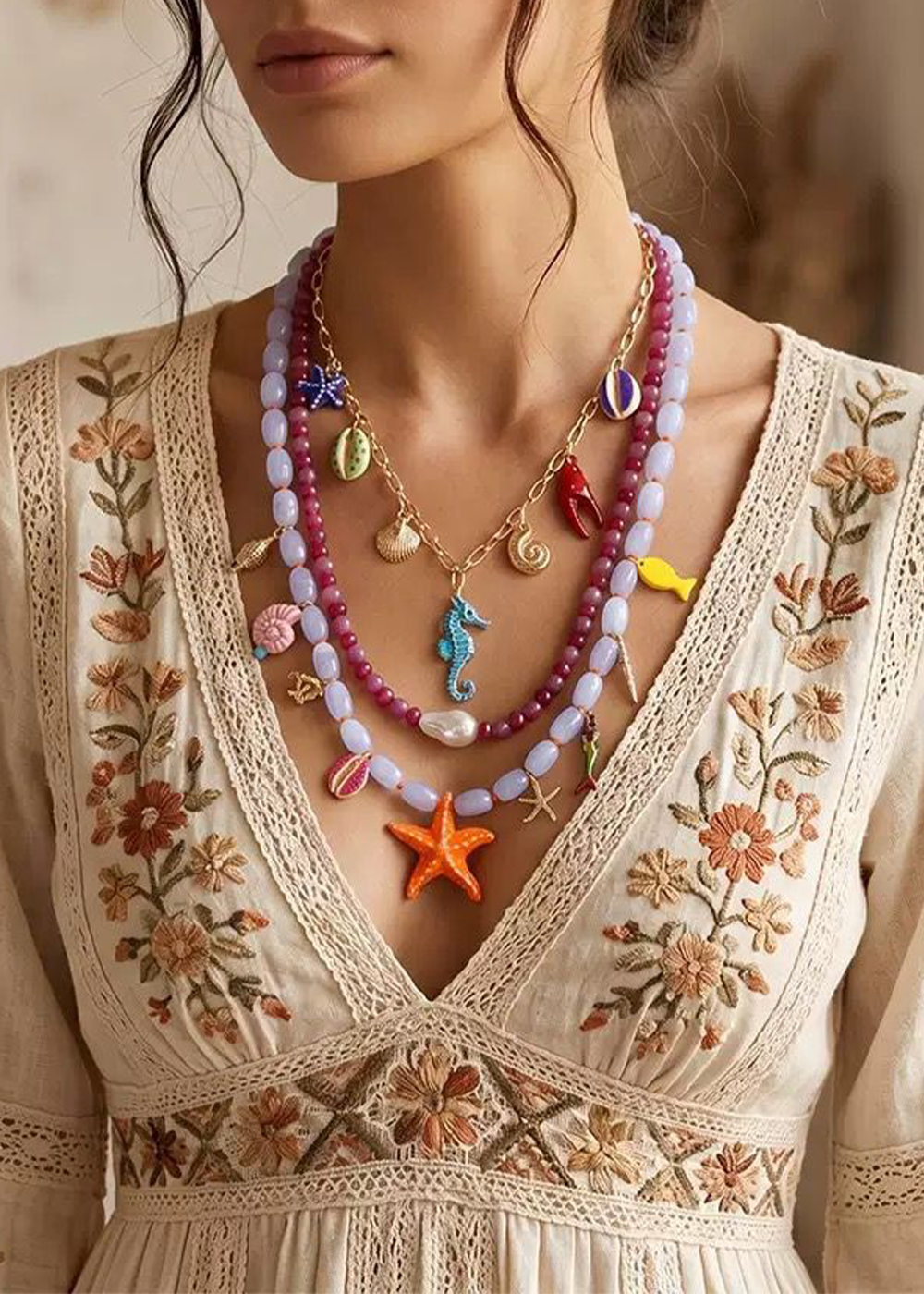Marina – Beach Charm Layered Necklace