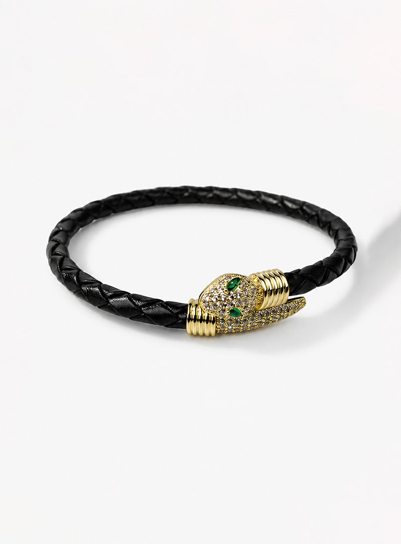 Serpentine – Emerald & Braided Gold
