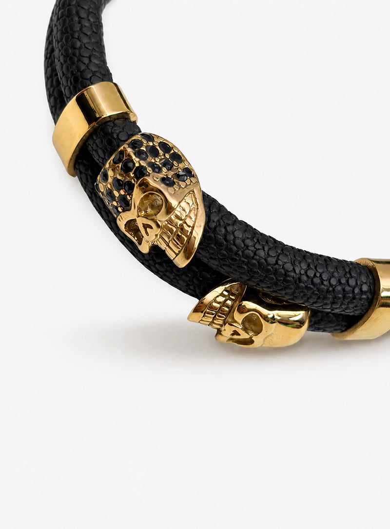 Obsidian – Skull Bracelet