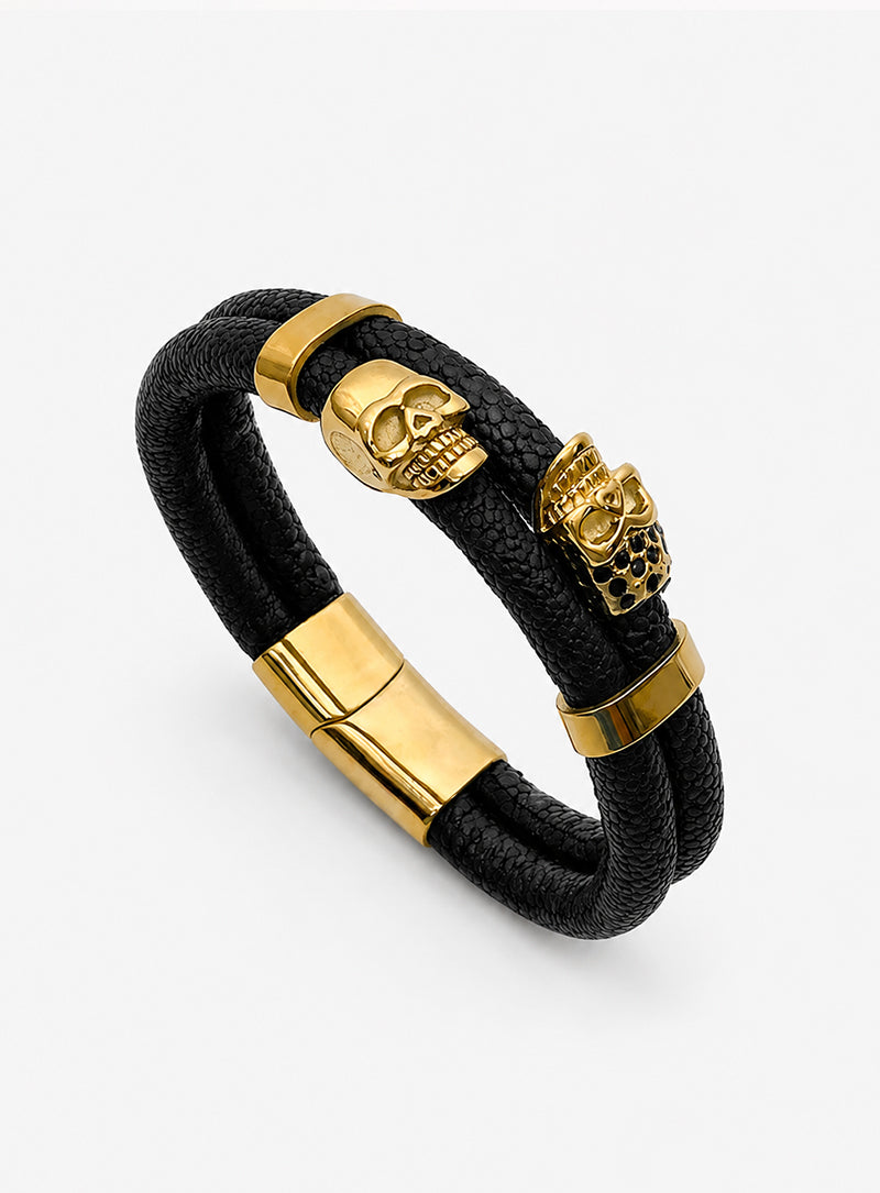 Obsidian – Skull Bracelet