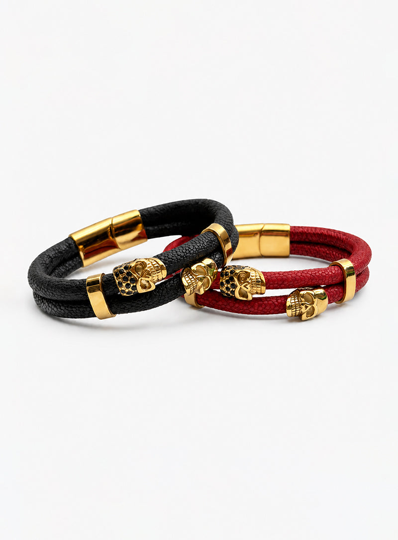 Obsidian – Skull Bracelet