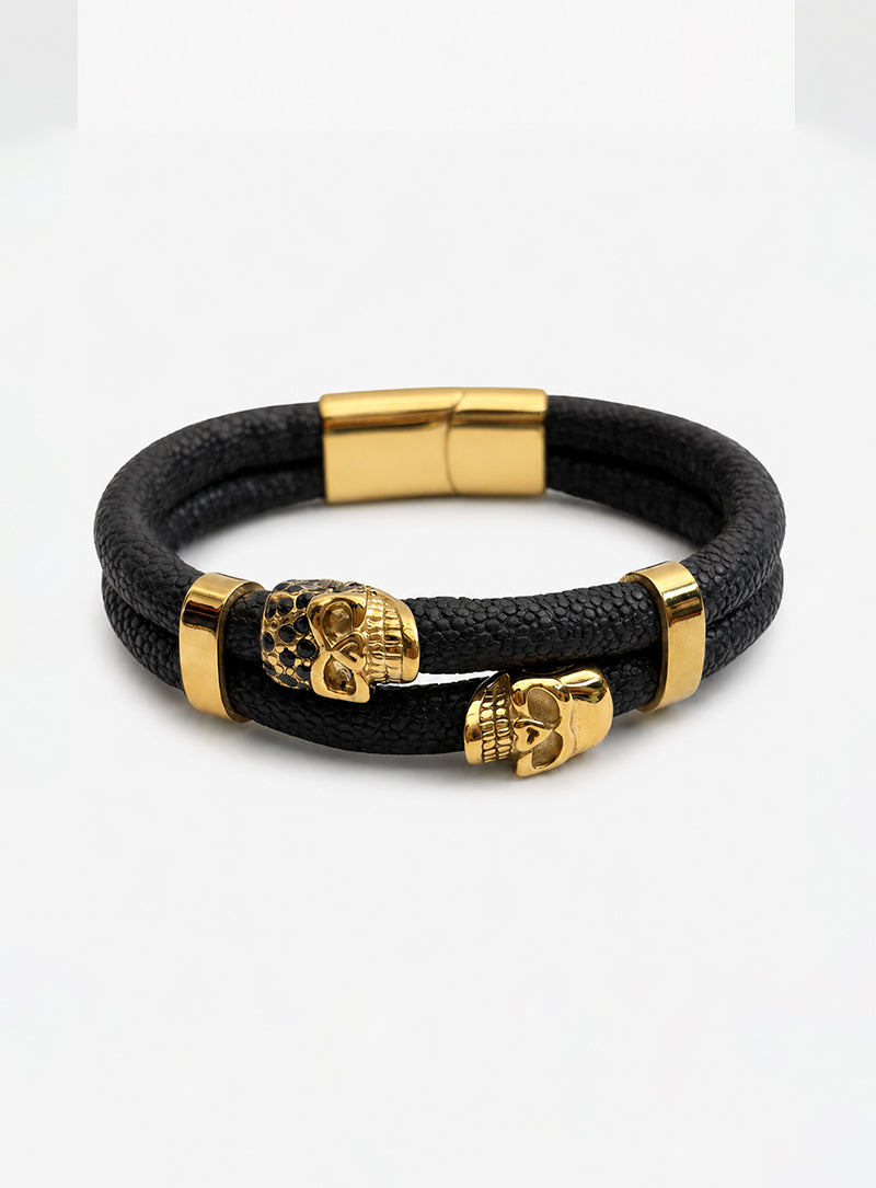 Obsidian – Skull Bracelet