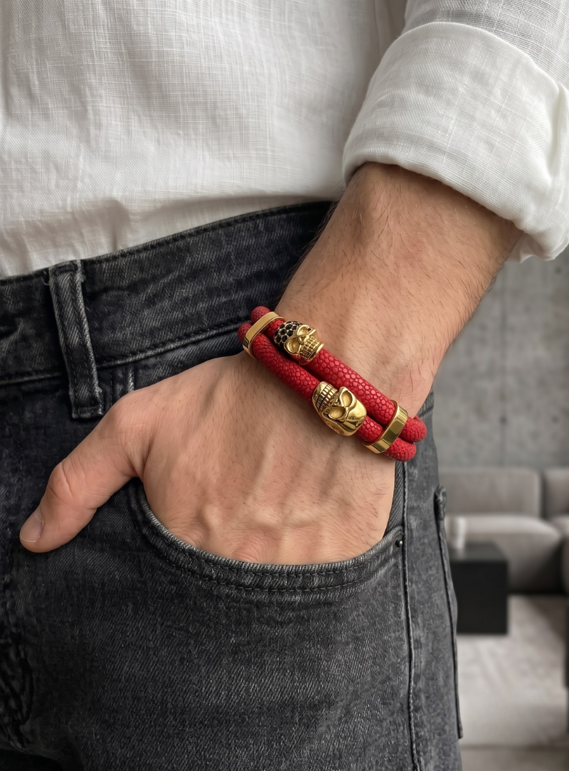 Obsidian – Skull Bracelet