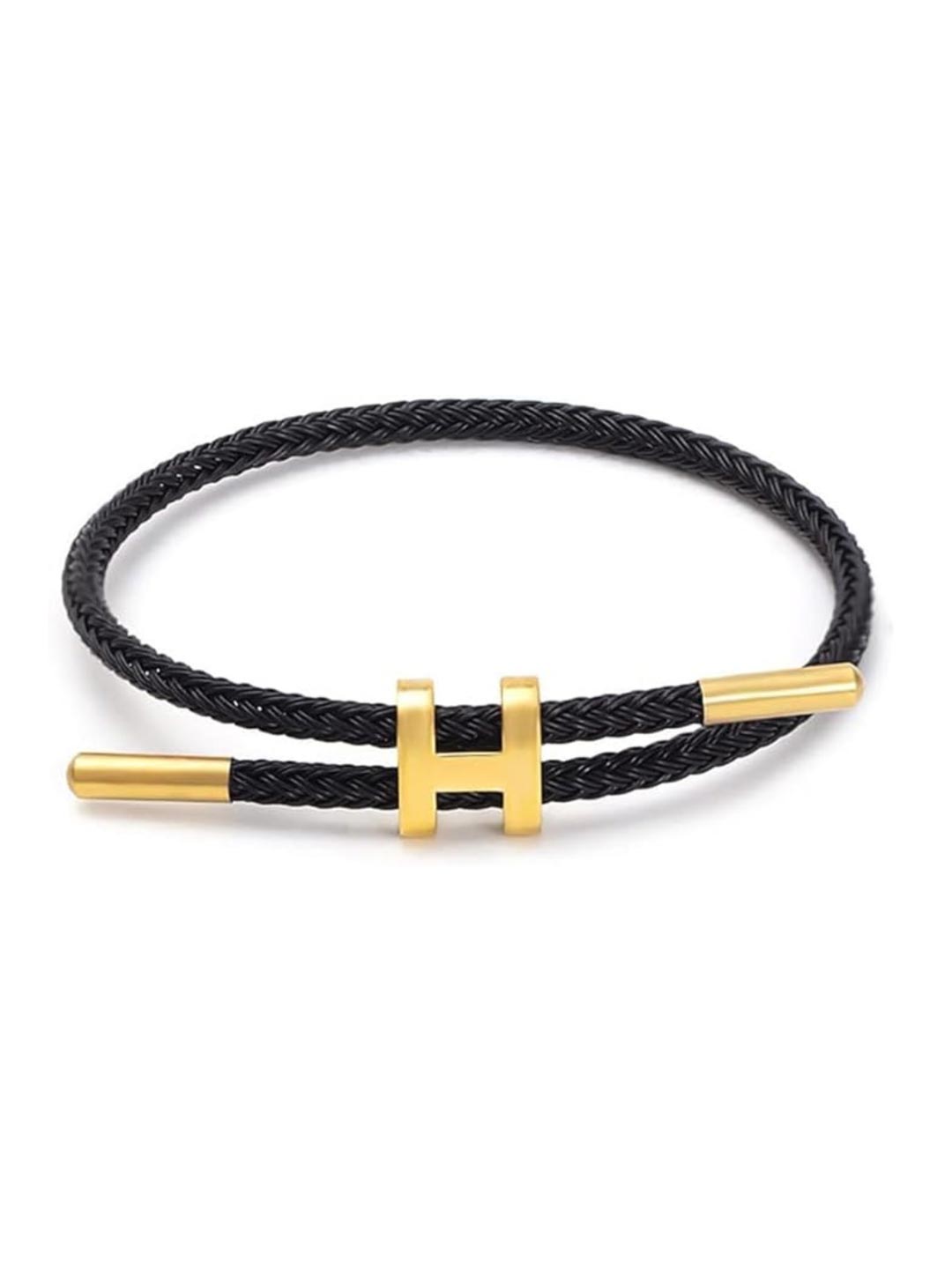 Harmony – Gold Black Rope Bracelet