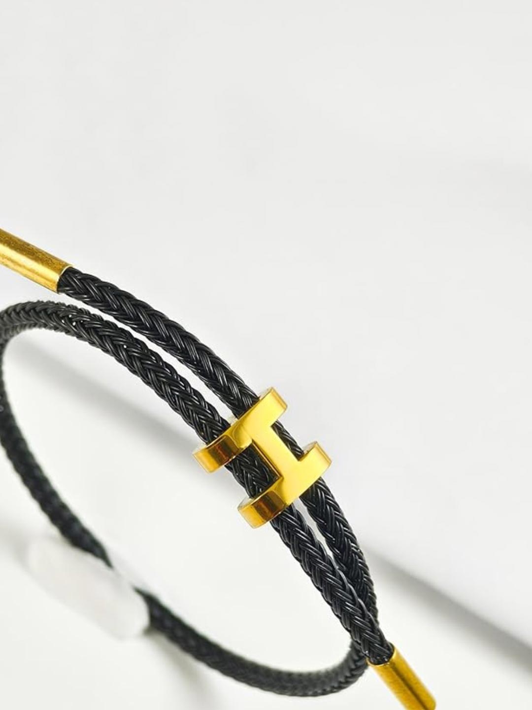 Harmony – Gold Black Rope Bracelet